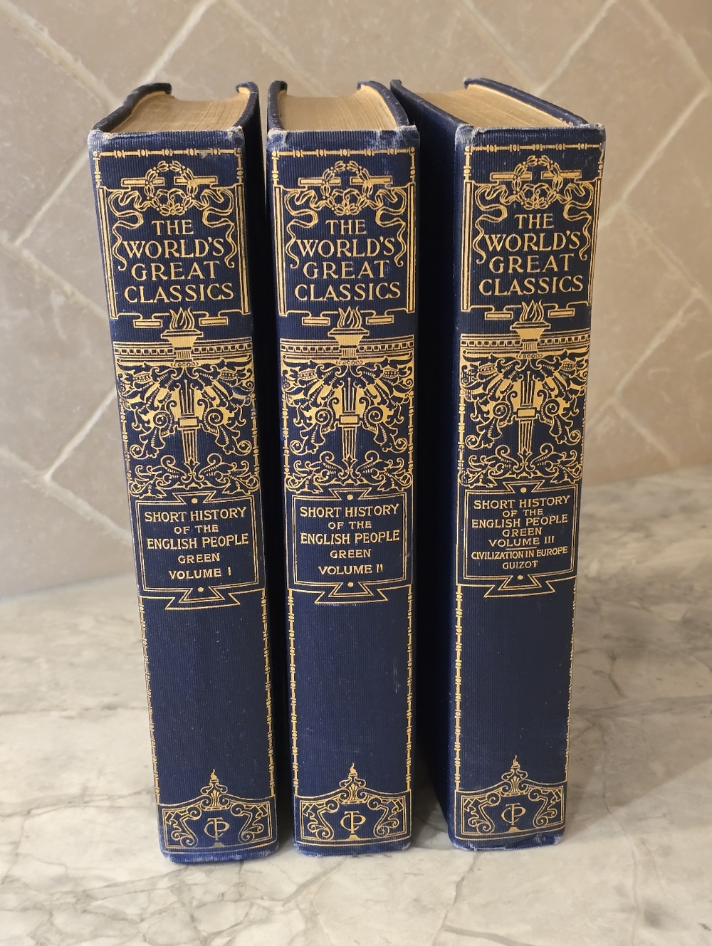 3 Antique Books from "The World's Great Classics" Series 3 Vol. English History